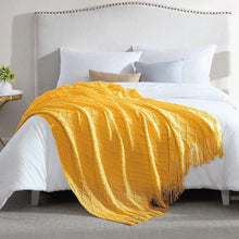 Jacquard Knitted Tassel Throw Blanket, Acrylic Cashmere, 133 x 153 cm — WIMU Kitchen Nairobi — Kenya · WIMU Kitchen