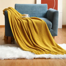 Large Jacquard Knitted Tassel Throw Blanket, Acrylic Cashmere, 163 x 183 cm — WIMU Kitchen Nairobi — Kenya · WIMU Kitchen