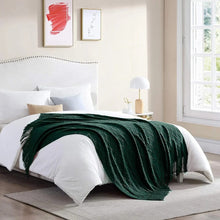 Jacquard Knitted Tassel Throw Blanket, Acrylic Cashmere, 133 x 153 cm — WIMU Kitchen Nairobi — Kenya · WIMU Kitchen