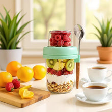4-Piece Glass Overnight Oats Jar Set with Topping Cup, Lid and Spoon — WIMU Kitchen Nairobi — Kenya · WIMU Kitchen