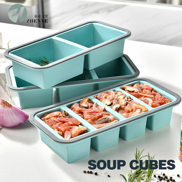 Silicone Soup Cube Freezer Tray with Lid - 2, 3 or 4 Grid — WIMU Kitchen Nairobi — Kenya · WIMU Kitchen Nairobi