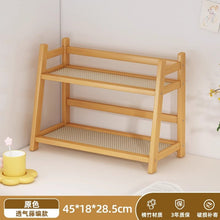 Large 2-Tier Bamboo Countertop Storage Rack with Rattan Shelves, 65cm — WIMU Kitchen Nairobi — Kenya · WIMU Kitchen