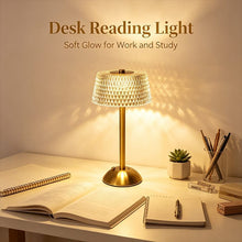 Rechargeable Dimmable LED Touch Table Lamp with Diamond-Pattern Shade, Gold — WIMU Kitchen Nairobi — Kenya · WIMU Kitchen