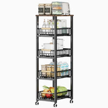 4 Layer Rolling Kitchen Storage Rack with Detachable Baskets and Wood-Effect Top — WIMU Kitchen Nairobi — Kenya · WIMU Kitchen