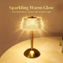 Rechargeable Dimmable LED Touch Table Lamp with Diamond-Pattern Shade, Gold — WIMU Kitchen Nairobi — Kenya · WIMU Kitchen