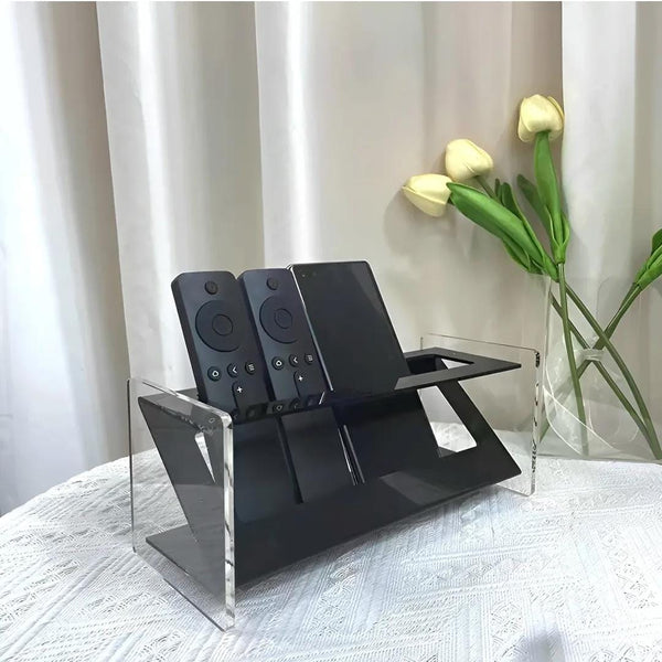 Black Acrylic Remote Control Holder, 2-Level Organiser 10 x 24 x 10cm — WIMU Kitchen Nairobi — Kenya · WIMU Kitchen Nairobi