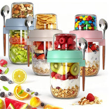 4-Piece Glass Overnight Oats Jar Set with Topping Cup, Lid and Spoon — WIMU Kitchen Nairobi — Kenya · WIMU Kitchen