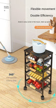 4 Layer Rolling Kitchen Storage Rack with Detachable Baskets and Wood-Effect Top — WIMU Kitchen Nairobi — Kenya · WIMU Kitchen