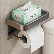 Metal Toilet Tissue Holder with Top Shelf - Black or White, 18.6 × 10 × 9 cm — WIMU Kitchen Nairobi — Kenya · WIMU Kitchen