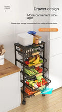 4 Layer Rolling Kitchen Storage Rack with Detachable Baskets and Wood-Effect Top — WIMU Kitchen Nairobi — Kenya · WIMU Kitchen
