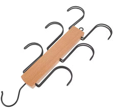 Wooden Multifunctional Hanger Organiser with 6 Black Hooks for Bags, Belts and Scarves — WIMU Kitchen Nairobi — Kenya · WIMU Kitchen