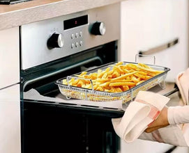 Rectangular Stainless Steel Mesh Air Fryer Basket for Oven with Handles — WIMU Kitchen Nairobi — Kenya · WIMU Kitchen