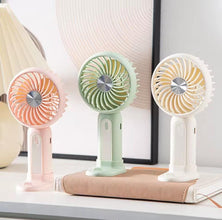 Mini Handheld USB Rechargeable Fan with Stand, Pink, Blue or Cream — WIMU Kitchen Nairobi — Kenya · WIMU Kitchen