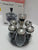 7 Piece Rotating Glass Spice Jar Set With Metallic Lids, 150ml, Silver — WIMU Kitchen Nairobi