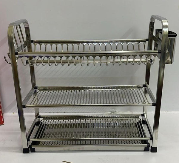 Heavy-Duty 3-Tier Metal Dish Rack with Drainage Board and Cutlery Holder — WIMU Kitchen Nairobi — Kenya · WIMU Kitchen Nairobi