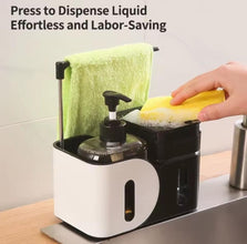 Hand and Dish Soap Dispenser Caddy with Sponge Holder and Towel Bar, Black and White — WIMU Kitchen Nairobi — Kenya · WIMU Kitchen