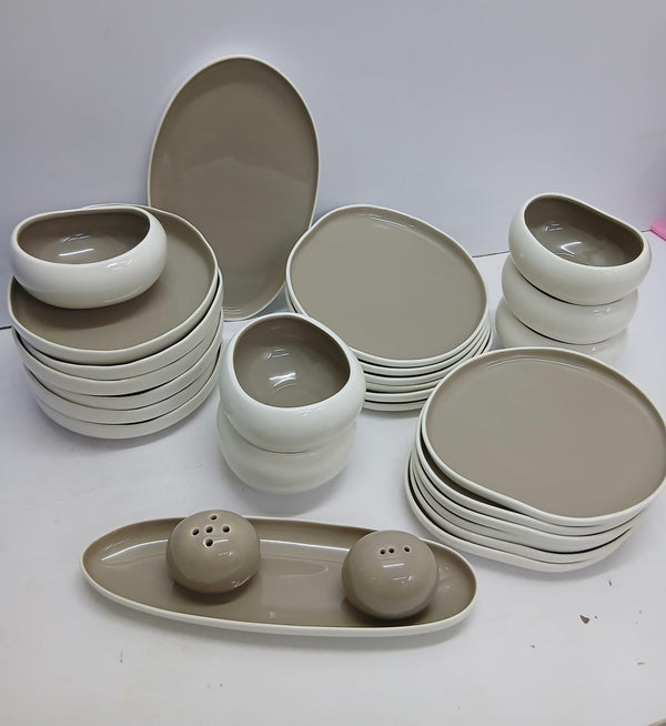 28-Piece Double Glaze Porcelain Dinner Set with Two Platters and Salt and Pepper Shakers — WIMU Kitchen Nairobi — Kenya · WIMU Kitchen Nairobi