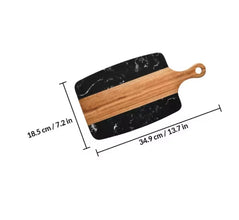 Black Marble and Acacia Wood Paddle Cutting Board and Serving Tray, 2kg, 34.9 × 18.5cm — WIMU Kitchen Nairobi — Kenya · WIMU Kitchen
