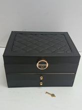 3-Layer Black Leather Jewellery Box with Lock and Key and 2 Drawers — WIMU Kitchen Nairobi — Kenya · WIMU Kitchen