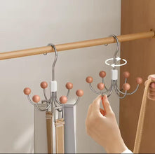Rotating 6-Hook Metal Hanger with Wooden Ball Tips for Bags, Belts and Ties — WIMU Kitchen Nairobi — Kenya · WIMU Kitchen