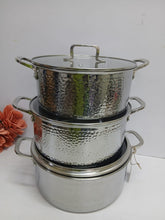 6-Piece Hammered Stainless Steel Casserole Cookware Set with Glass Lids, 4.5L, 5.5L and 7L — WIMU Kitchen Nairobi — Kenya · WIMU Kitchen