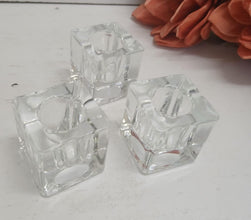 Clear Glass Square Taper Candle Holder — WIMU Kitchen Nairobi — Kenya · WIMU Kitchen
