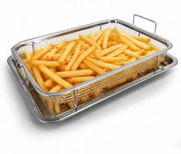 Stainless Steel Oven Air Fryer Basket and Tray Set for Crispy Fries, Large and Medium — WIMU Kitchen Nairobi — Kenya · WIMU Kitchen