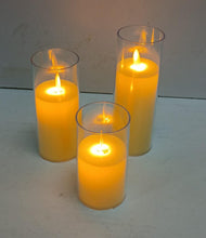 3-Piece Flameless LED Pillar Candle Set in Clear Sleeves, 10cm, 12.5cm and 15cm — WIMU Kitchen Nairobi — Kenya · WIMU Kitchen