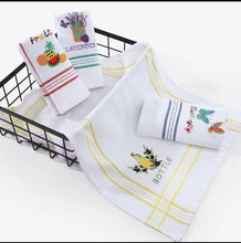 Embroidered Waffle-Weave Kitchen Tea Towels, Absorbent Cleaning Cloths, Set of 6 — WIMU Kitchen Nairobi — Kenya · WIMU Kitchen
