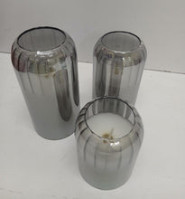 3-Piece Flameless LED Candle Set in Grey Ribbed Glass Holders — WIMU Kitchen Nairobi — Kenya · WIMU Kitchen