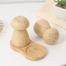 Bamboo Mushroom Salt and Pepper Shaker Set with Stand — WIMU Kitchen Nairobi — Kenya · WIMU Kitchen