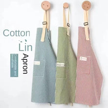 Striped Cotton-Linen Kitchen Apron with Pocket and Adjustable Strap, Oil-Proof — WIMU Kitchen Nairobi — Kenya · WIMU Kitchen