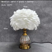 Crystal Feather Table Lamp with White Feather Shade and Ribbed Glass Base — WIMU Kitchen Nairobi — Kenya · WIMU Kitchen