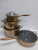8-Piece Heavy Stainless Steel Cookware Set in Gold Hammered Finish with Glass Lids — WIMU Kitchen Nairobi