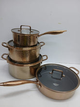 8-Piece Heavy Stainless Steel Cookware Set in Gold Hammered Finish with Glass Lids — WIMU Kitchen Nairobi — Kenya · WIMU Kitchen