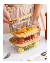 3-Piece Glass Food Storage Container Set with Bamboo Lids, 410ml, 680ml and 1040ml — WIMU Kitchen Nairobi — Kenya · WIMU Kitchen
