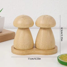 Bamboo Mushroom Salt and Pepper Shaker Set with Stand — WIMU Kitchen Nairobi — Kenya · WIMU Kitchen