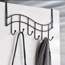 Heavy-Duty Black Metal Over-the-Door Hanger with 6 Hooks, Wave Design — WIMU Kitchen Nairobi — Kenya · WIMU Kitchen