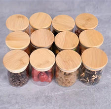 12 Piece Glass Spice Jar Set With Bamboo Lids and Labels, 200ml — WIMU Kitchen Nairobi — Kenya · WIMU Kitchen