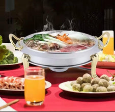 Round Stainless Steel Chafing Dish Food Warmer, 28cm, Gold Legs — WIMU Kitchen Nairobi — Kenya · WIMU Kitchen
