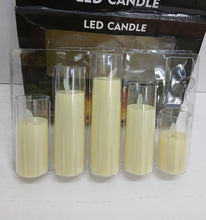 5-Piece Flameless LED Pillar Candle Set in Clear Sleeves, Graduated Heights — WIMU Kitchen Nairobi — Kenya · WIMU Kitchen