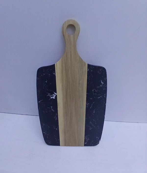 Black Marble and Acacia Wood Paddle Cutting Board and Serving Tray, 2kg, 34.9 × 18.5cm — WIMU Kitchen Nairobi — Kenya · WIMU Kitchen Nairobi