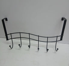 Heavy-Duty Black Metal Over-the-Door Hanger with 6 Hooks, Wave Design — WIMU Kitchen Nairobi — Kenya · WIMU Kitchen