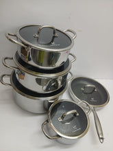 10-Piece Tri-Ply Stainless Steel Hammered Cookware Set with Lids, Induction Compatible — WIMU Kitchen Nairobi — Kenya · WIMU Kitchen