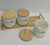 Ceramic Tea, Coffee and Sugar Canister Set with Bamboo Lids and Tray — WIMU Kitchen Nairobi