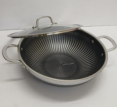 304 Stainless Steel Honeycomb Non-Stick Casserole Pot with Glass Lid and Two Handles — WIMU Kitchen Nairobi — Kenya · WIMU Kitchen