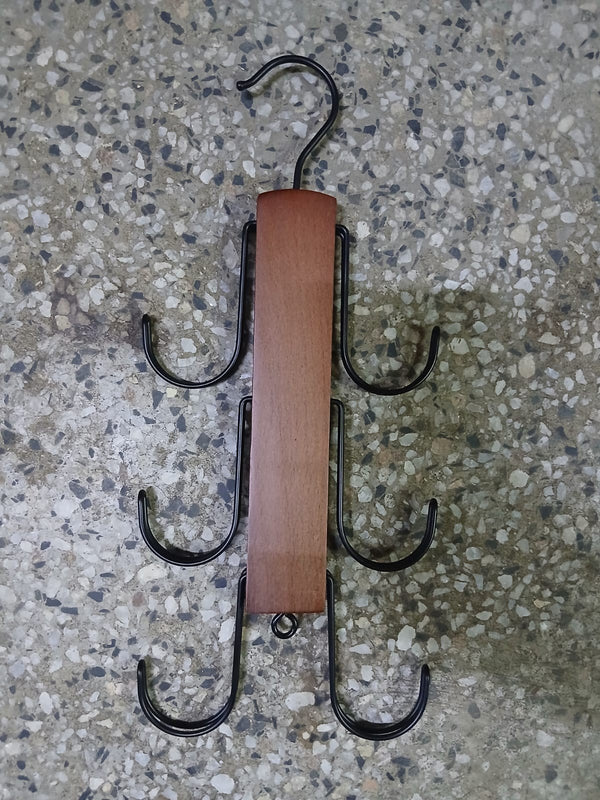 Wooden Multifunctional Hanger Organiser with 6 Black Hooks for Bags, Belts and Scarves — WIMU Kitchen Nairobi — Kenya · WIMU Kitchen Nairobi
