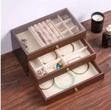 3-Drawer Acrylic and Wood-Grain Jewellery Box with Clear Lid, Brown — WIMU Kitchen Nairobi — Kenya · WIMU Kitchen