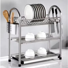 Heavy-Duty 3-Tier Metal Dish Rack with Drainage Board and Cutlery Holder — WIMU Kitchen Nairobi — Kenya · WIMU Kitchen