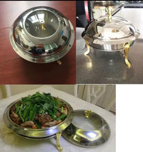 Round Stainless Steel Chafing Dish Food Warmer, 28cm, Gold Legs — WIMU Kitchen Nairobi — Kenya · WIMU Kitchen